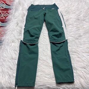 Maloja fleece lined Women's Green and White technical Nordic / Track Pants